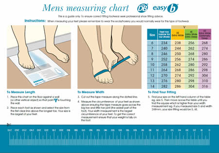 DB Shoes mens Measuring chart